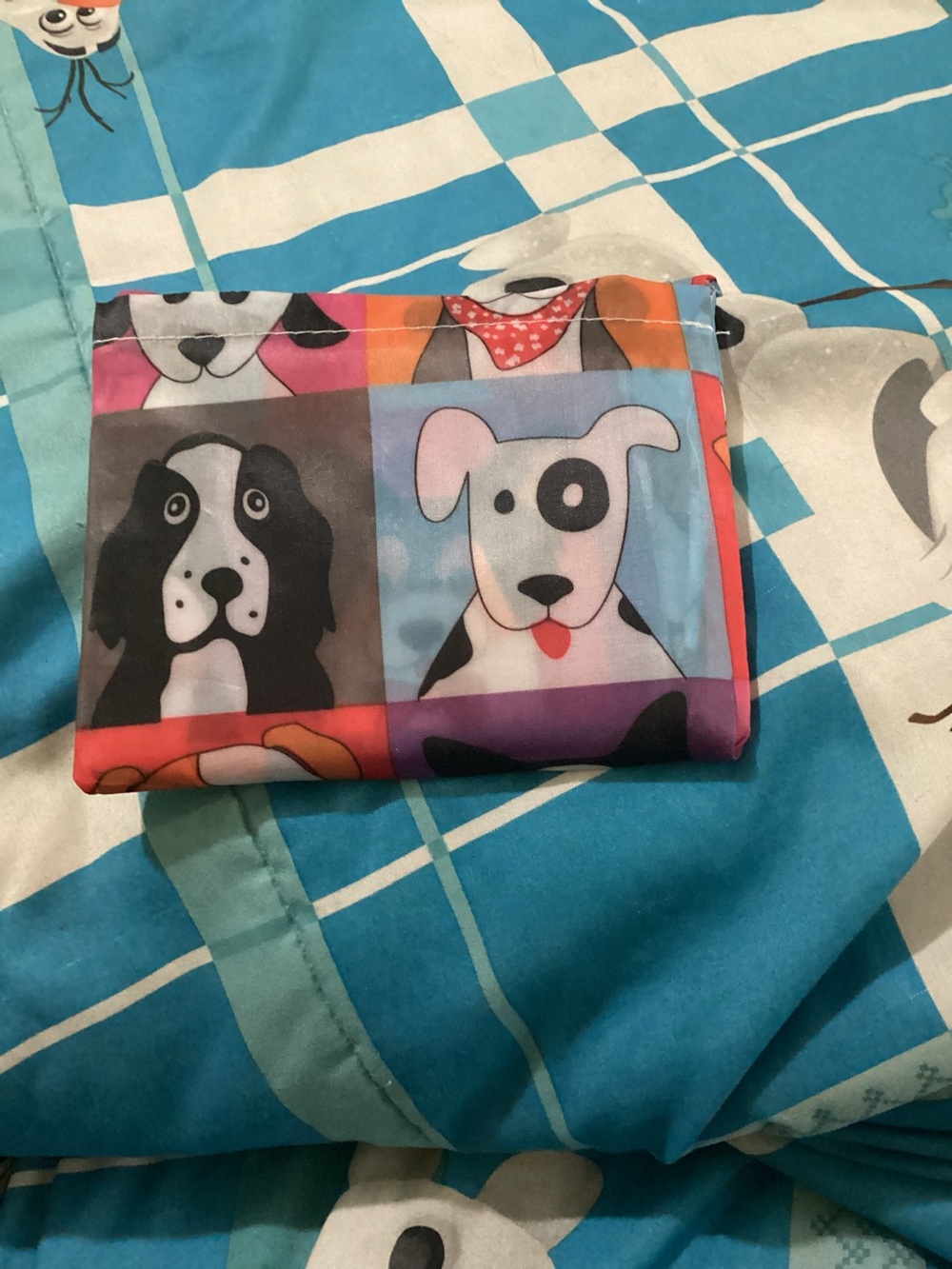 Dog Pattern Foldable Pet reusable grocery Bag Holder - Multicolor